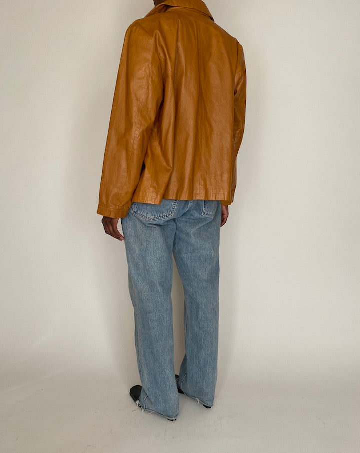VINTAGE BROWN LEATHER JACKET 4018