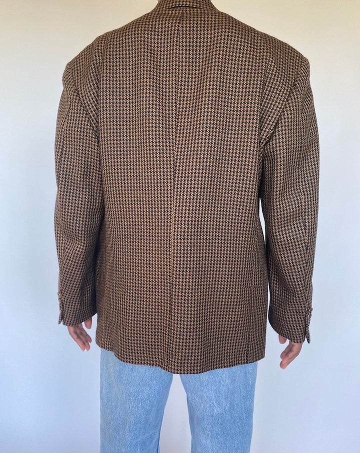 VINTAGE BROWN HOUNDSTOOTH BLAZER 1139