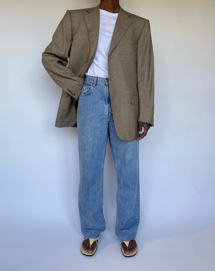 VINTAGE BEIGE OVERSIZED WOOL BLAZER 1141