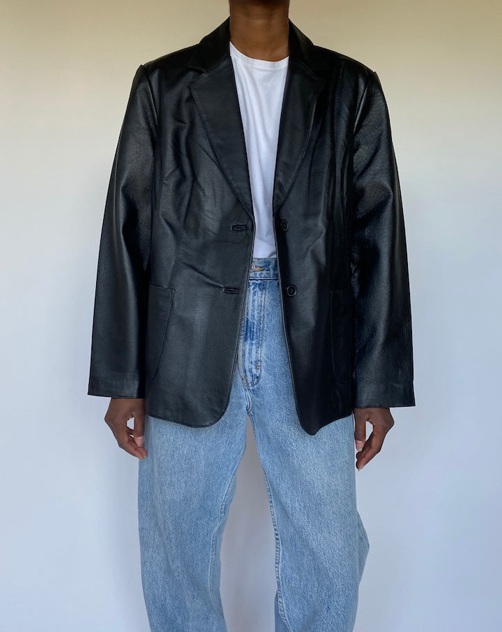 VINTAGE BLACK LEATHER JACKET 3518