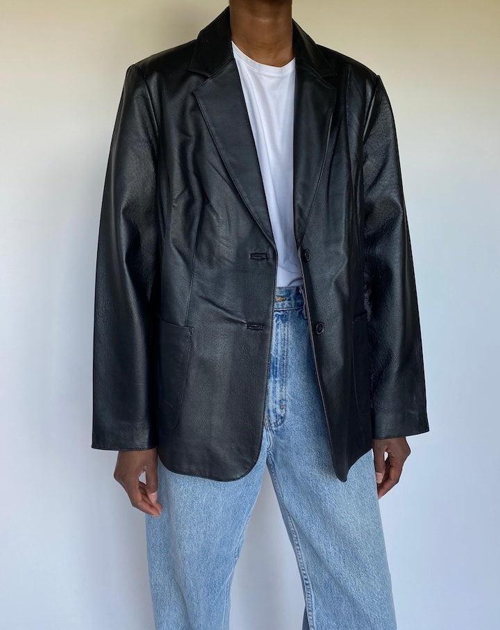 VINTAGE BLACK LEATHER JACKET 3518