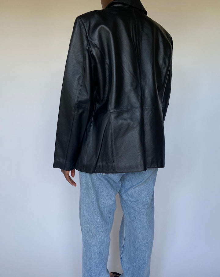 VINTAGE BLACK LEATHER JACKET 3518