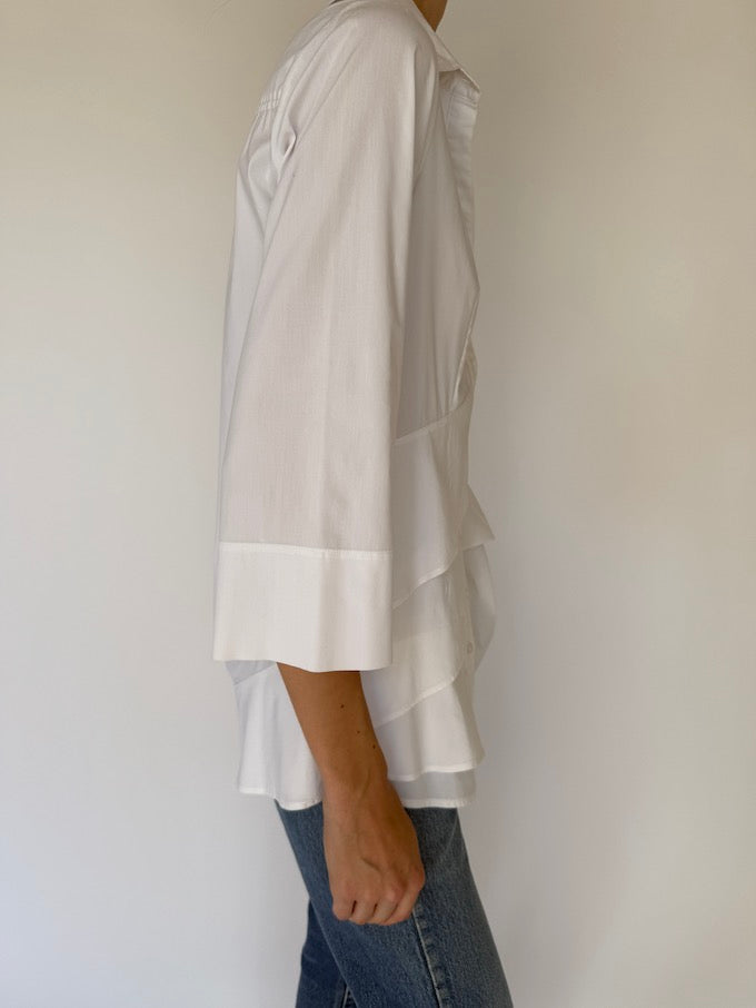 Vintage panel detailing shirt white 6128