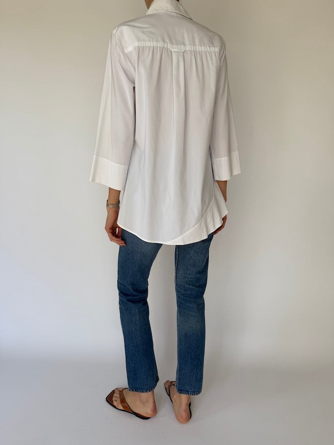 Vintage panel detailing shirt white 6128