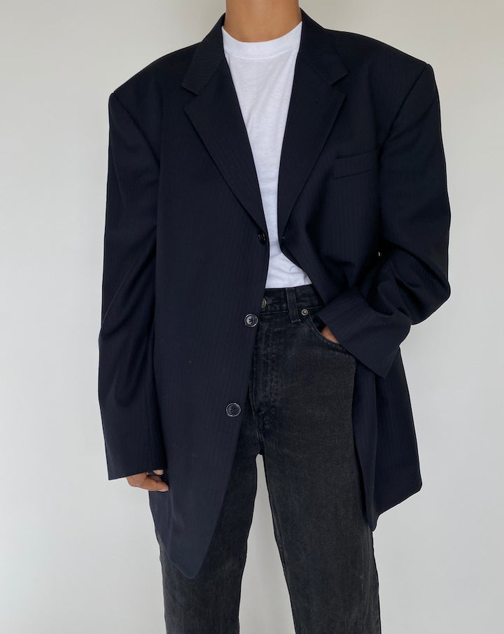 VINTAGE STRIPED DONNA KAREN BLAZER 1807