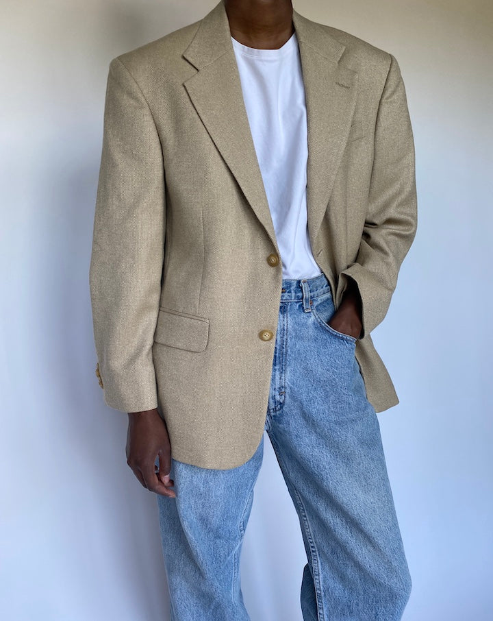 VINTAGE BEIGE SILK AND WOOL BLAZER 3520