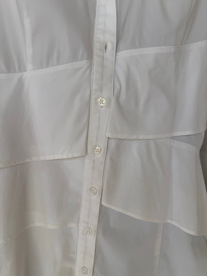 Vintage panel detailing shirt white 6128