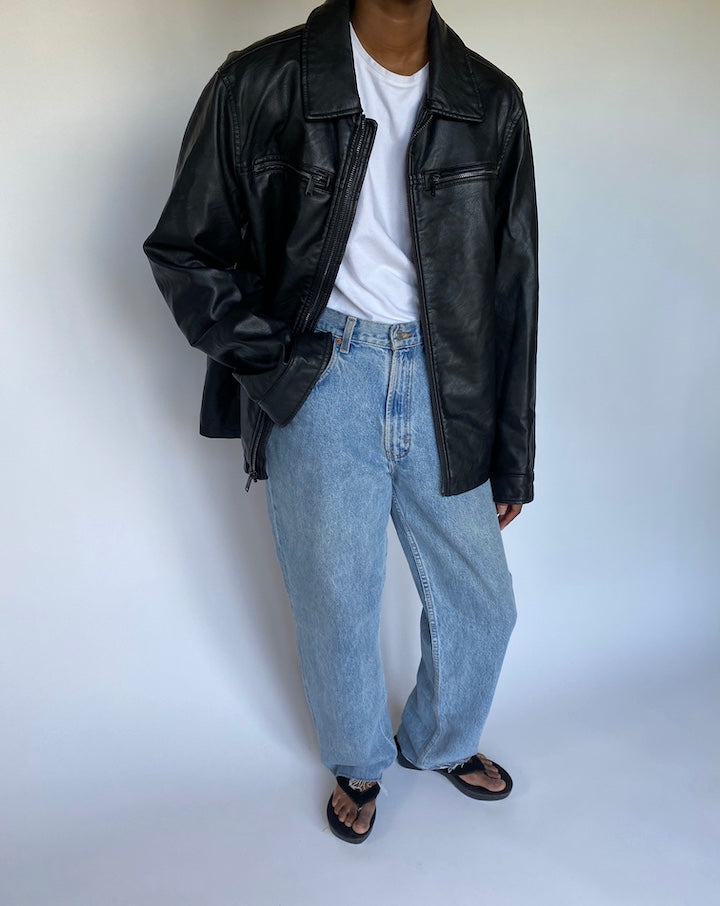 VINTAGE BLACK LEATHER JACKET 3521