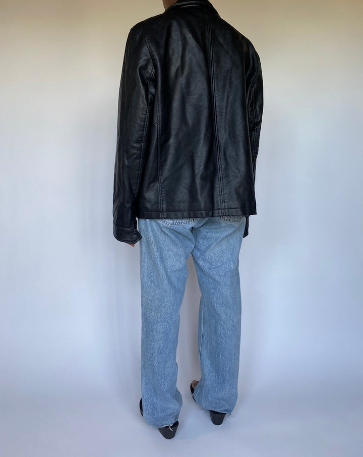 VINTAGE BLACK LEATHER JACKET 3521