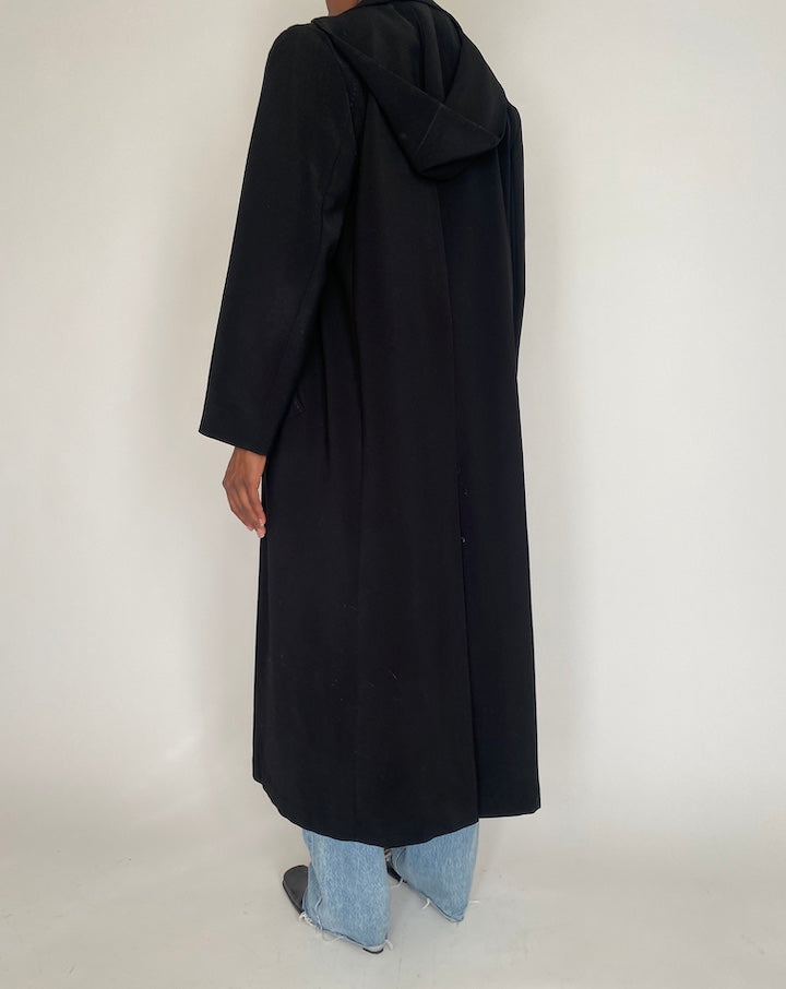VINTAGE LONG BLACK COAT 4025