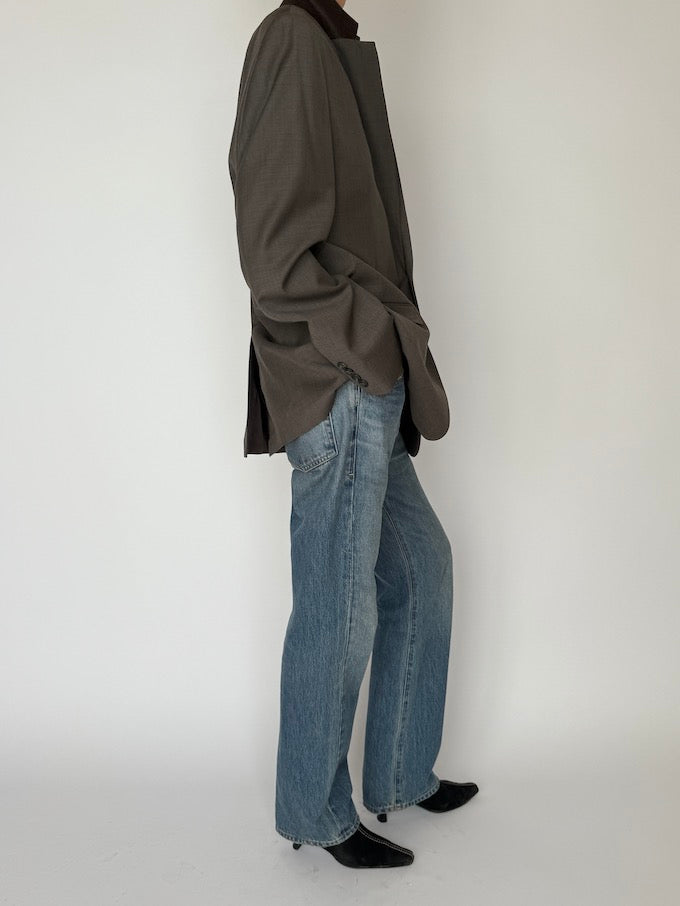 Vintage Wool-Blend Blazer Beige 6461