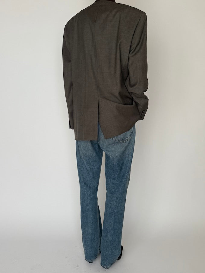 Vintage Wool-Blend Blazer Beige 6461