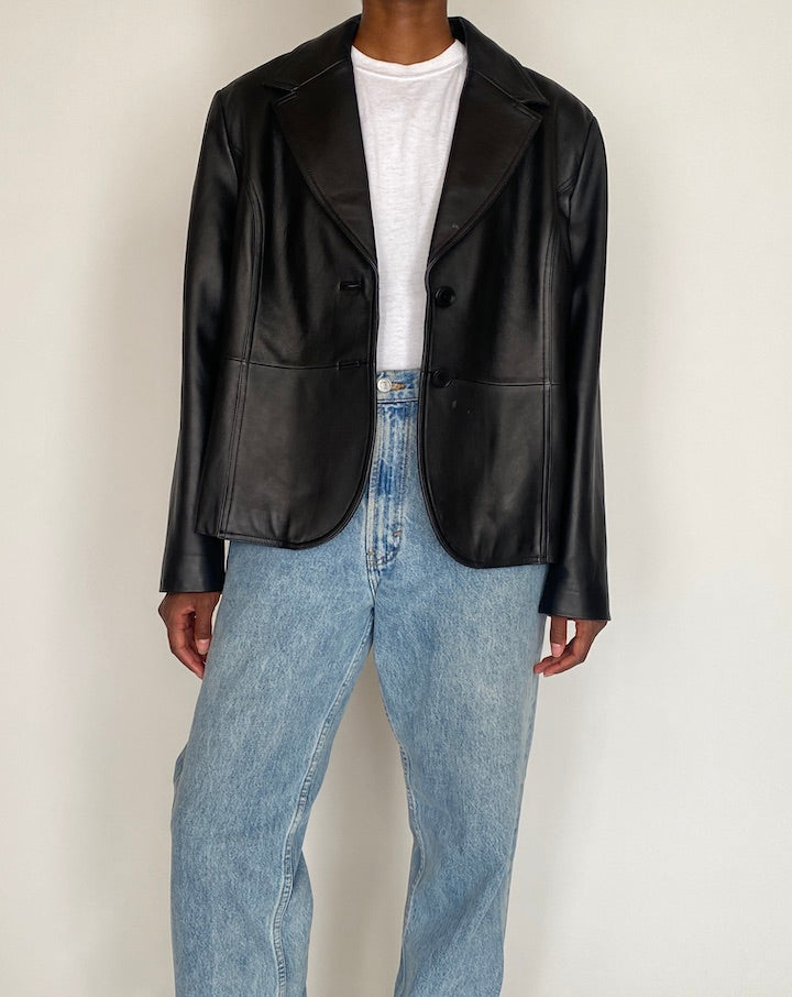 VINTAGE BLACK LEATHER JACKET 4030