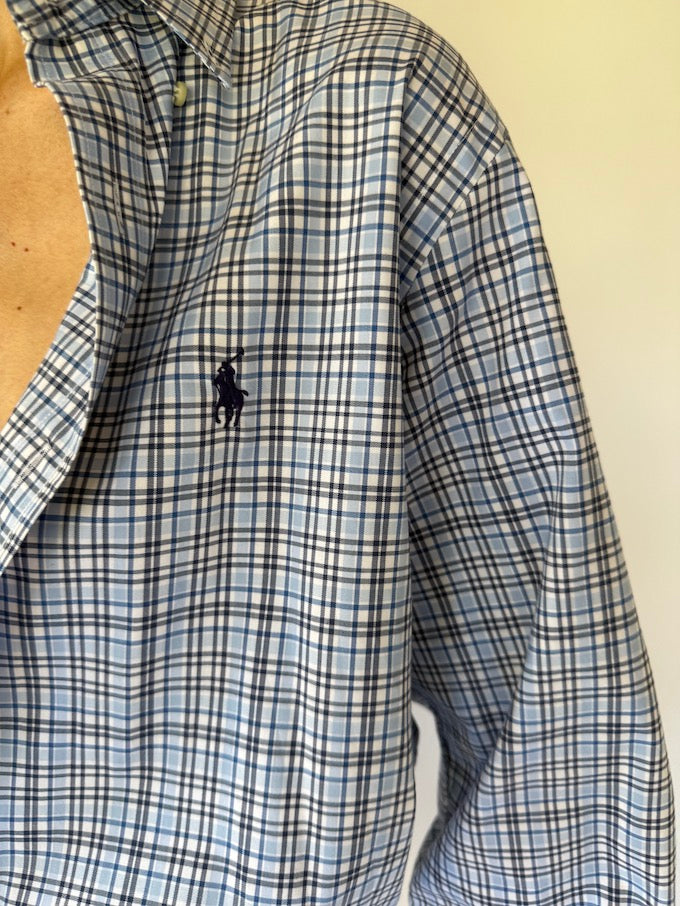 Vintage checked Ralph Lauren shirt blue 6103