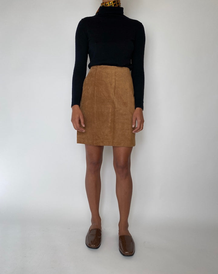 Vintage Suede Leather Skirt 1814
