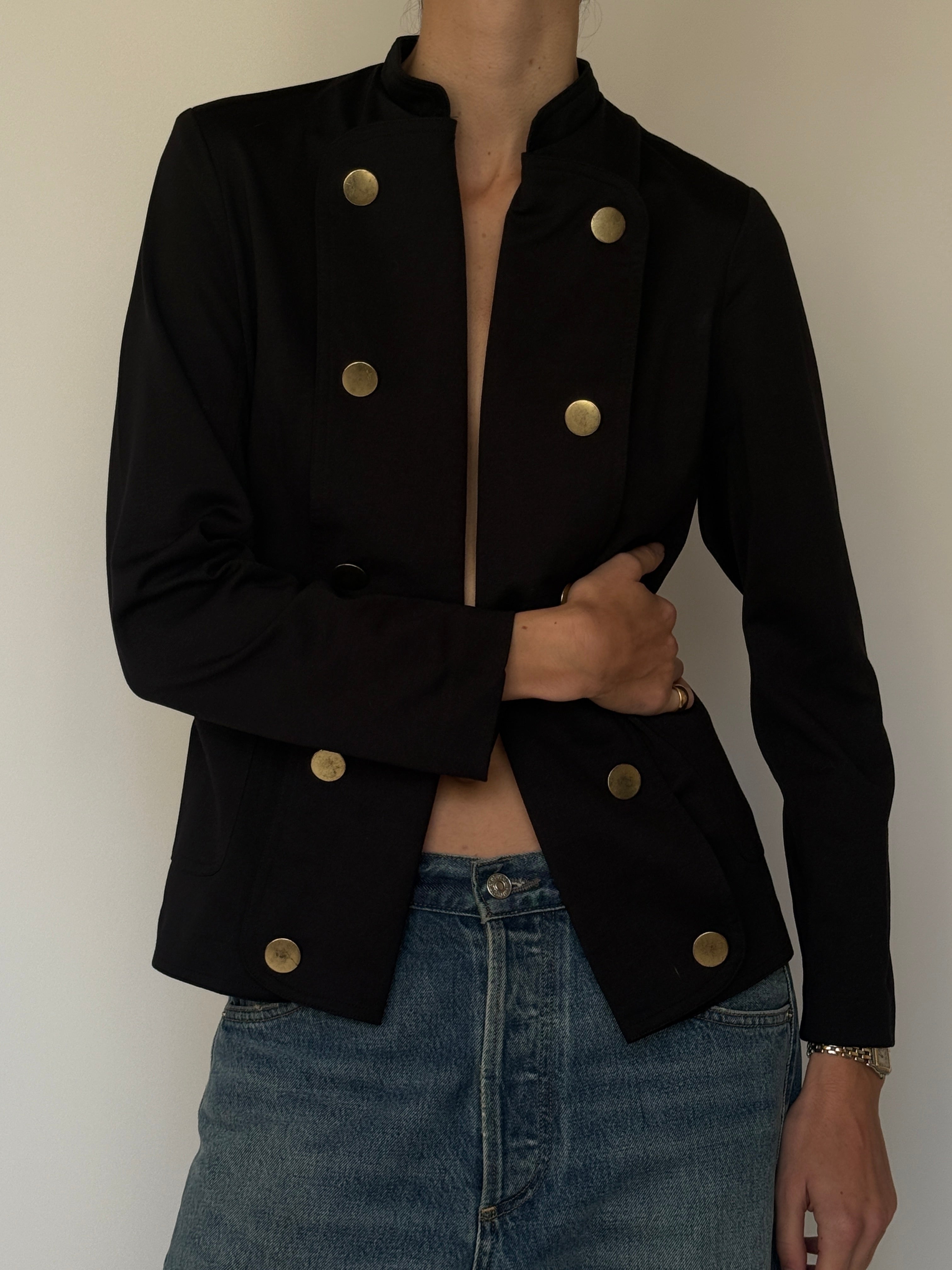 Vintage Black Military-Style Jacket 7009