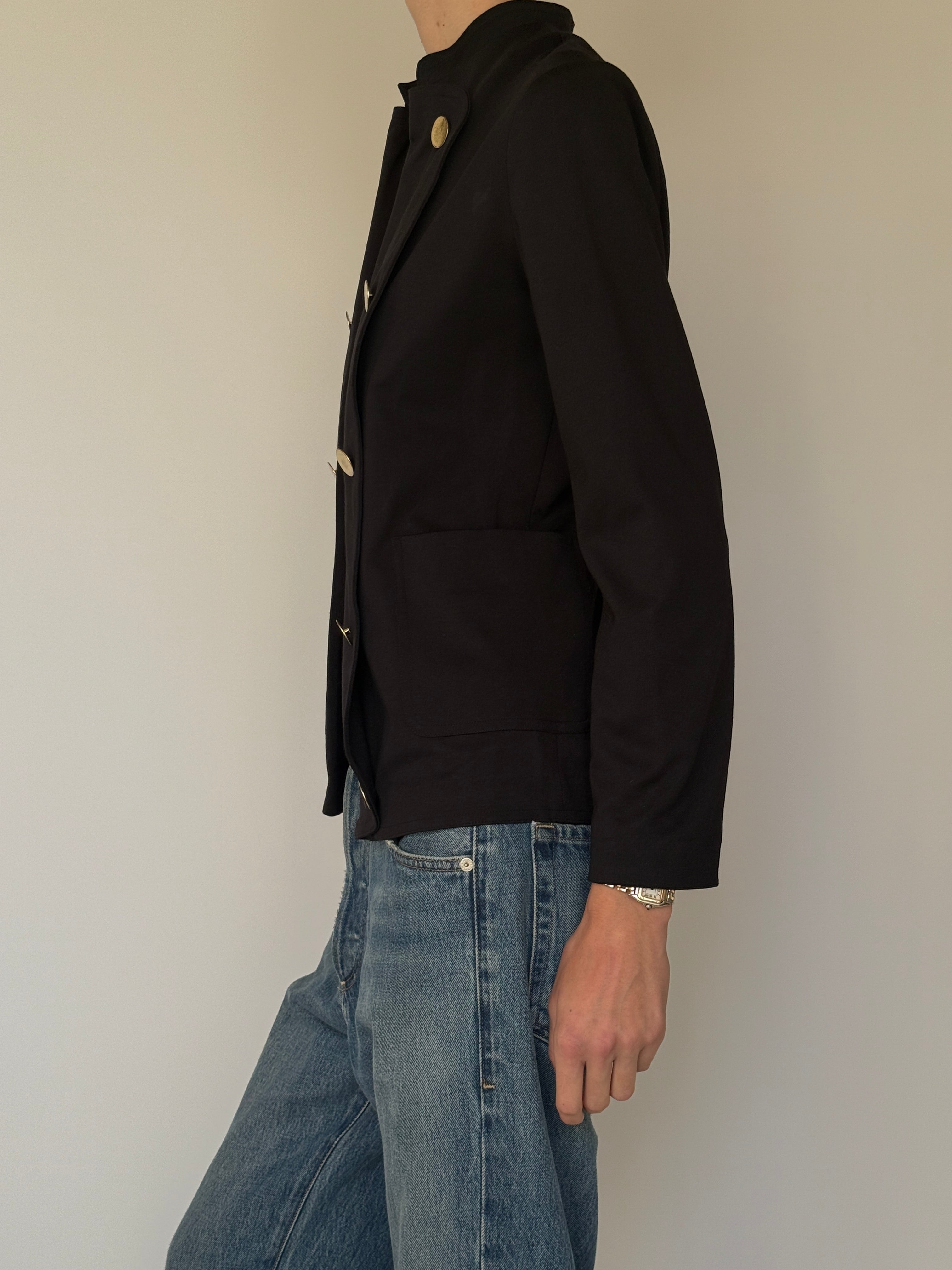Vintage Black Military-Style Jacket 7009