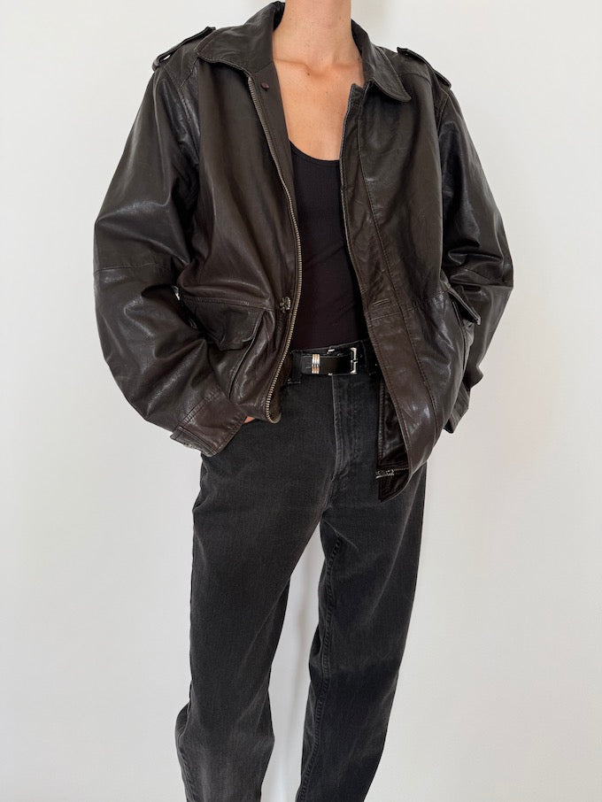Leather jacket, vintage leather jacket, svc, shopvintagecollection