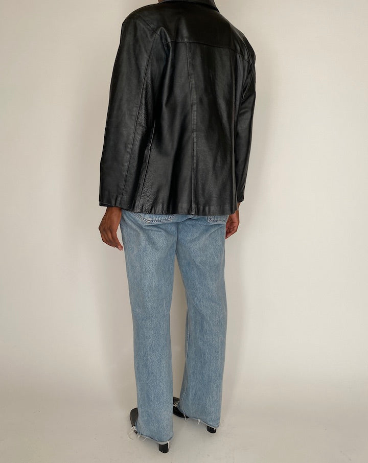 VINTAGE BLACK LEATHER JACKET 4037