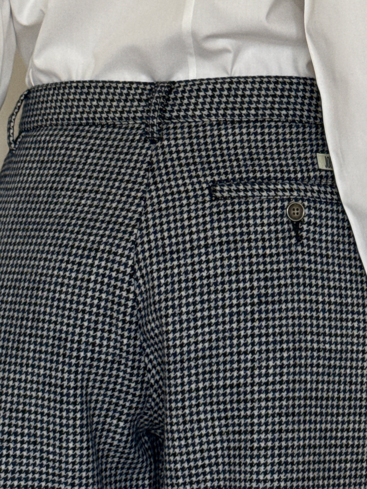 Vintage Houndstooth Trousers in Navy, Black & White