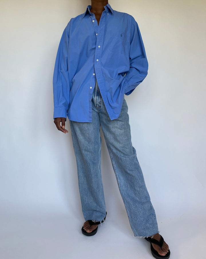 VINTAGE BLUE RALPH LAUREN SHIRT 1154