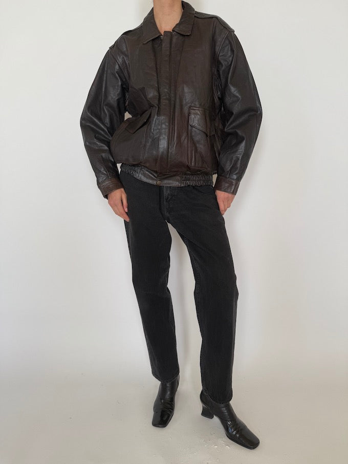 Leather jacket, vintage leather jacket, svc, shopvintagecollection