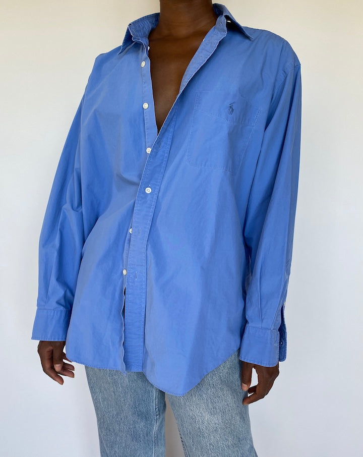 VINTAGE BLUE RALPH LAUREN SHIRT 1154