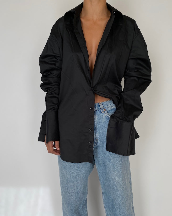 VINTAGE OVERSIZED BLACK SHIRT 2591