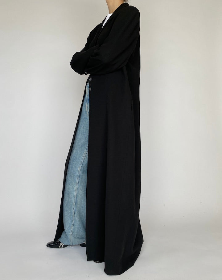 VINTAGE LONG BLACK COAT 4844