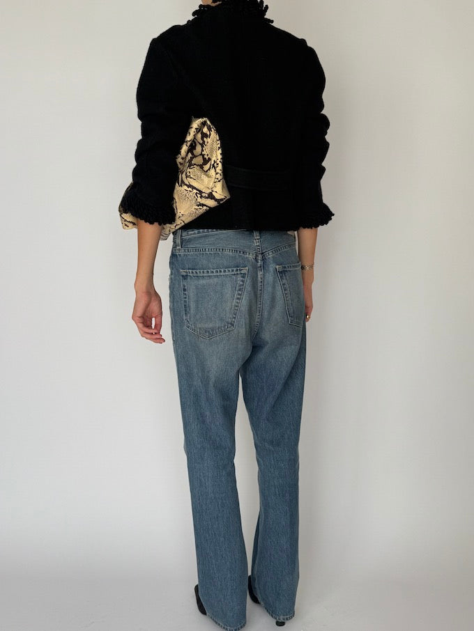 Vintage Textured Wool Jacket/Cardigan Black 6458