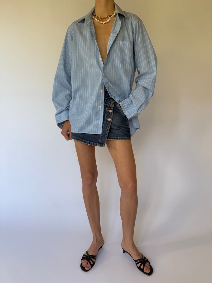 Vintage Christian Dior shirt in striped blue 6126