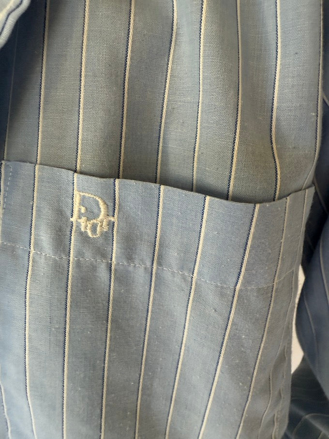 Vintage Christian Dior shirt in striped blue 6126