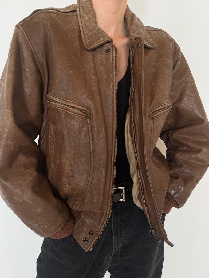 Leather jacket, vintage leather jacket, svc, shopvintagecollection