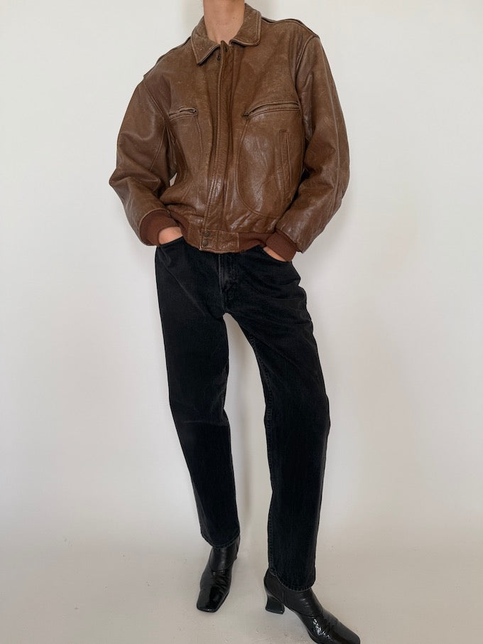 Leather jacket, vintage leather jacket, svc, shopvintagecollection