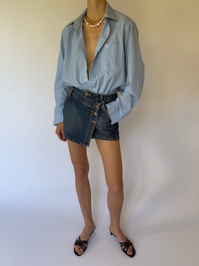 Vintage Christian Dior shirt in striped blue 6126