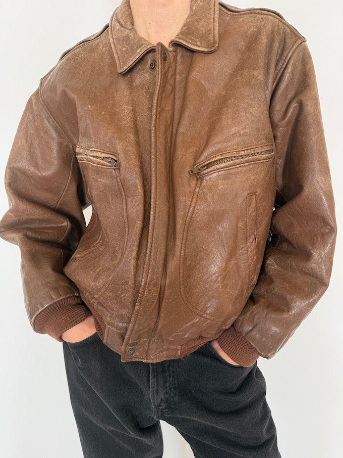 Leather jacket, vintage leather jacket, svc, shopvintagecollection