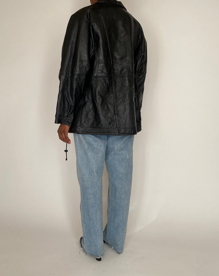 VINTAGE BLACK LEATHER JACKET 4046