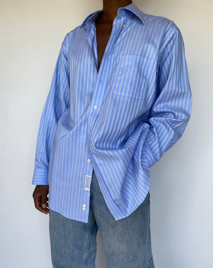 VINTAGE STRIPED BLUE SHIRT 1159