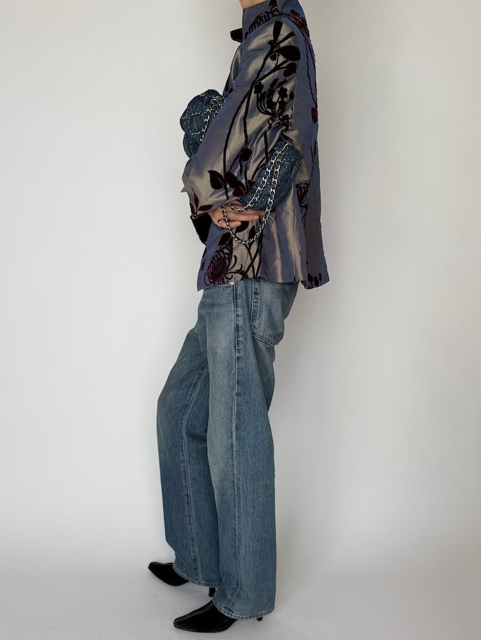 Vintage Mandarin Collar Brocade Jacket 6487