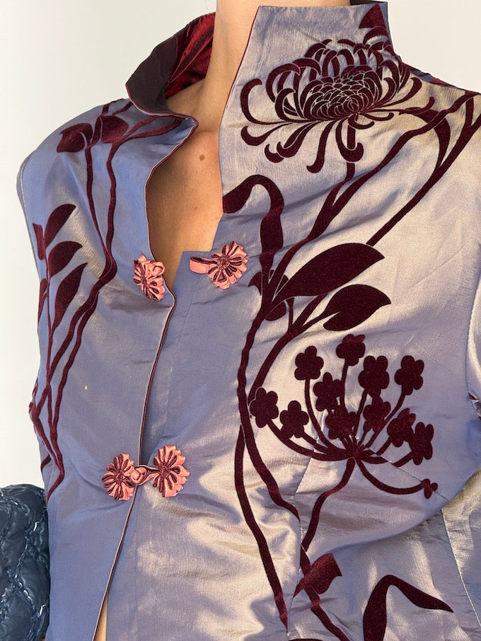 Vintage Mandarin Collar Brocade Jacket 6487