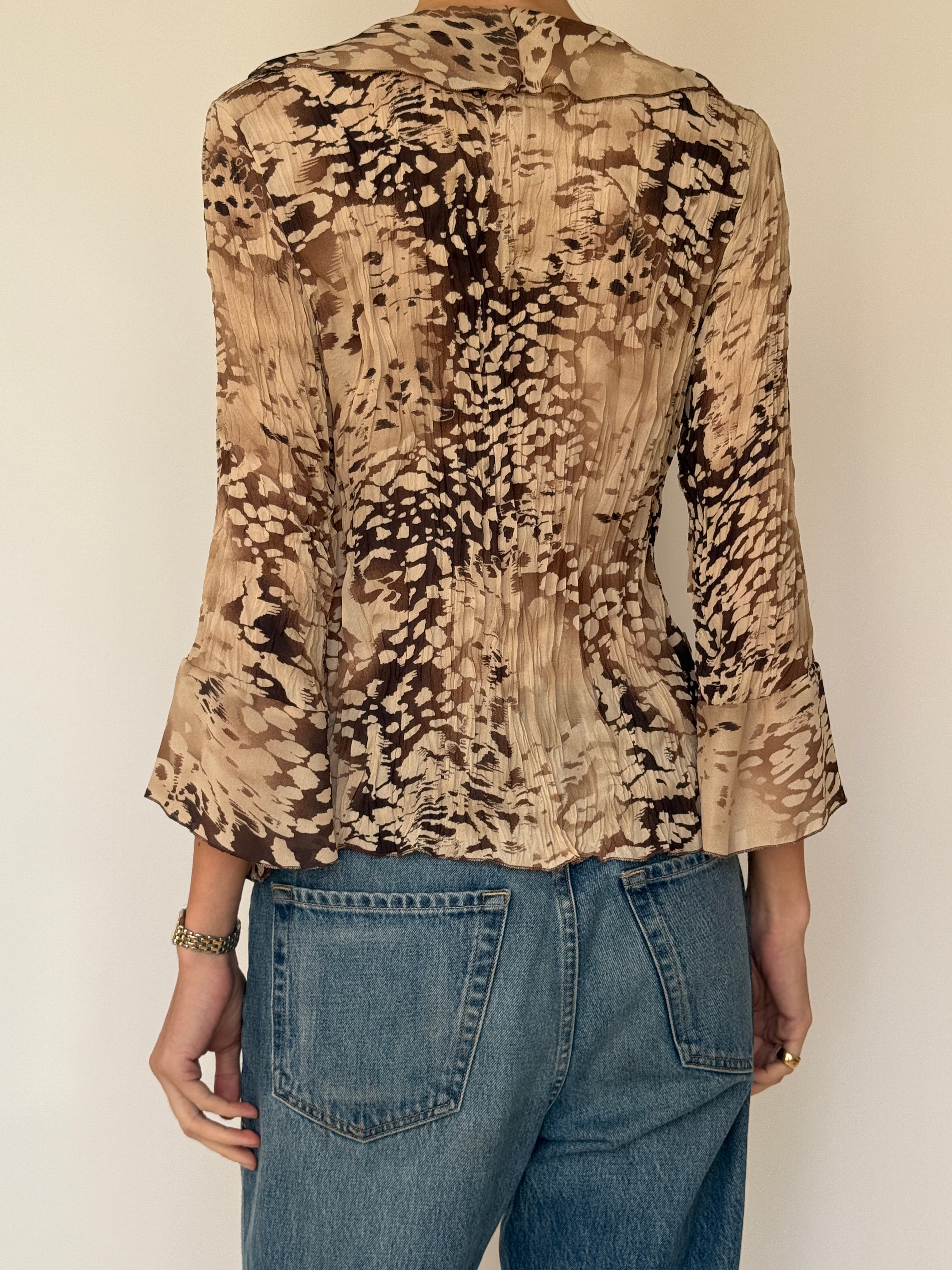 Vintage Sheer Ruffle Blouse 7019