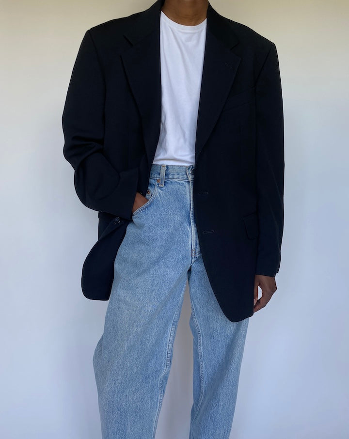 VINTAGE BLACK OSCAR DE LA RENTA BLAZER 3536