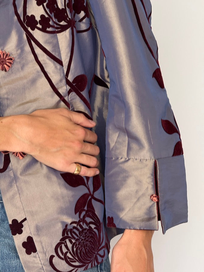 Vintage Mandarin Collar Brocade Jacket 6487