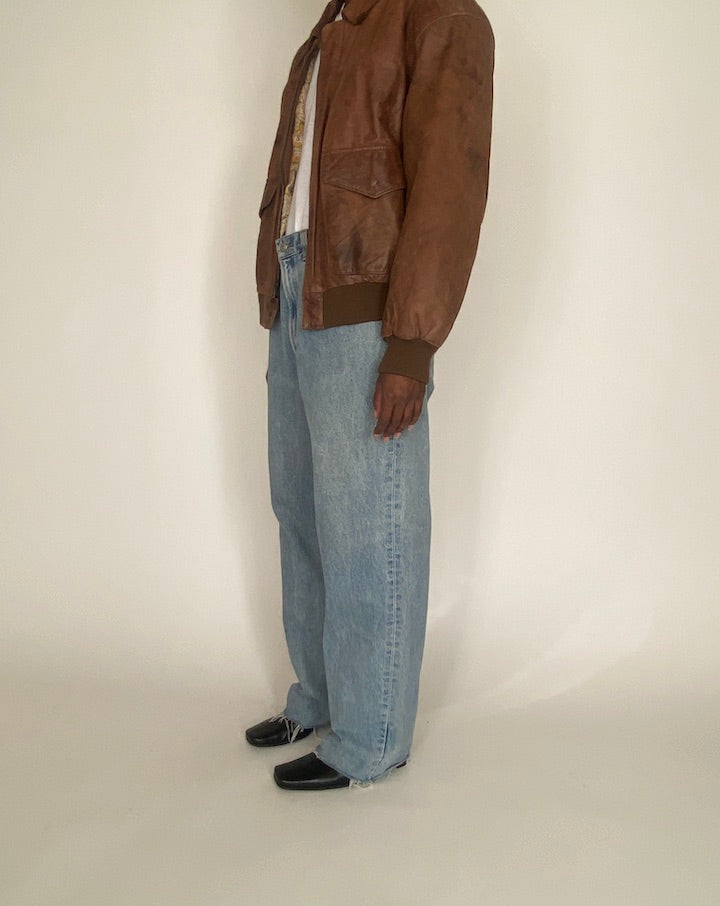 VINTAGE BROWN BOXY LEATHER JACKET 4052