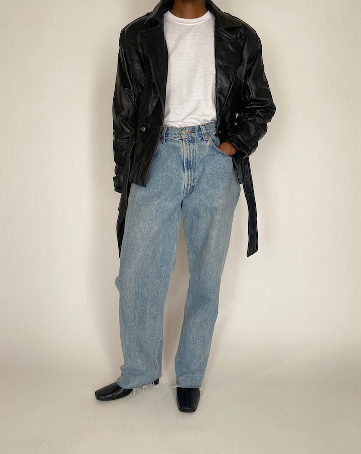 VINTAGE BLACK SHORT LEATHER JACKET 4054