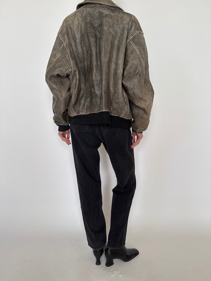 Vintage Distressed Leather Jacket 5405
