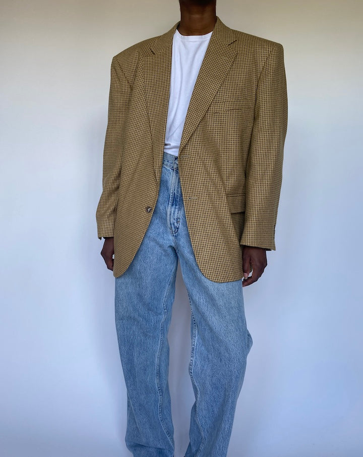 VINTAGE BEIGE SINGLE BREASTED BLAZER 3538