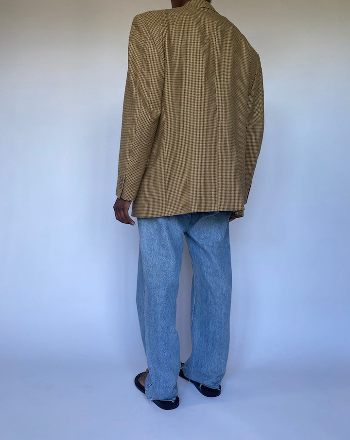 VINTAGE BEIGE SINGLE BREASTED BLAZER 3538