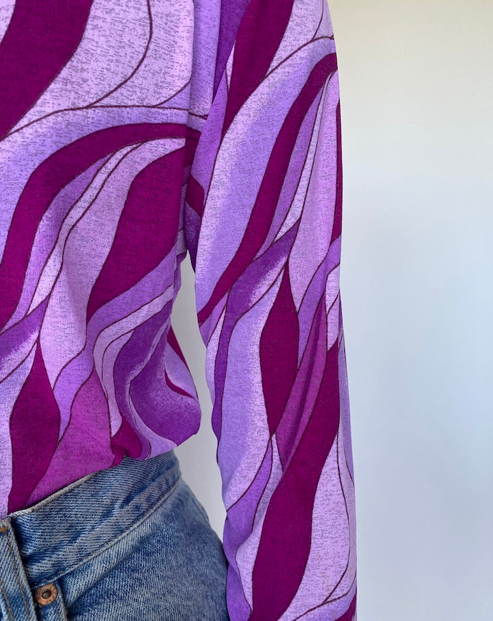 VINTAGE PURPLE LONG SLEEVE TOP 3539