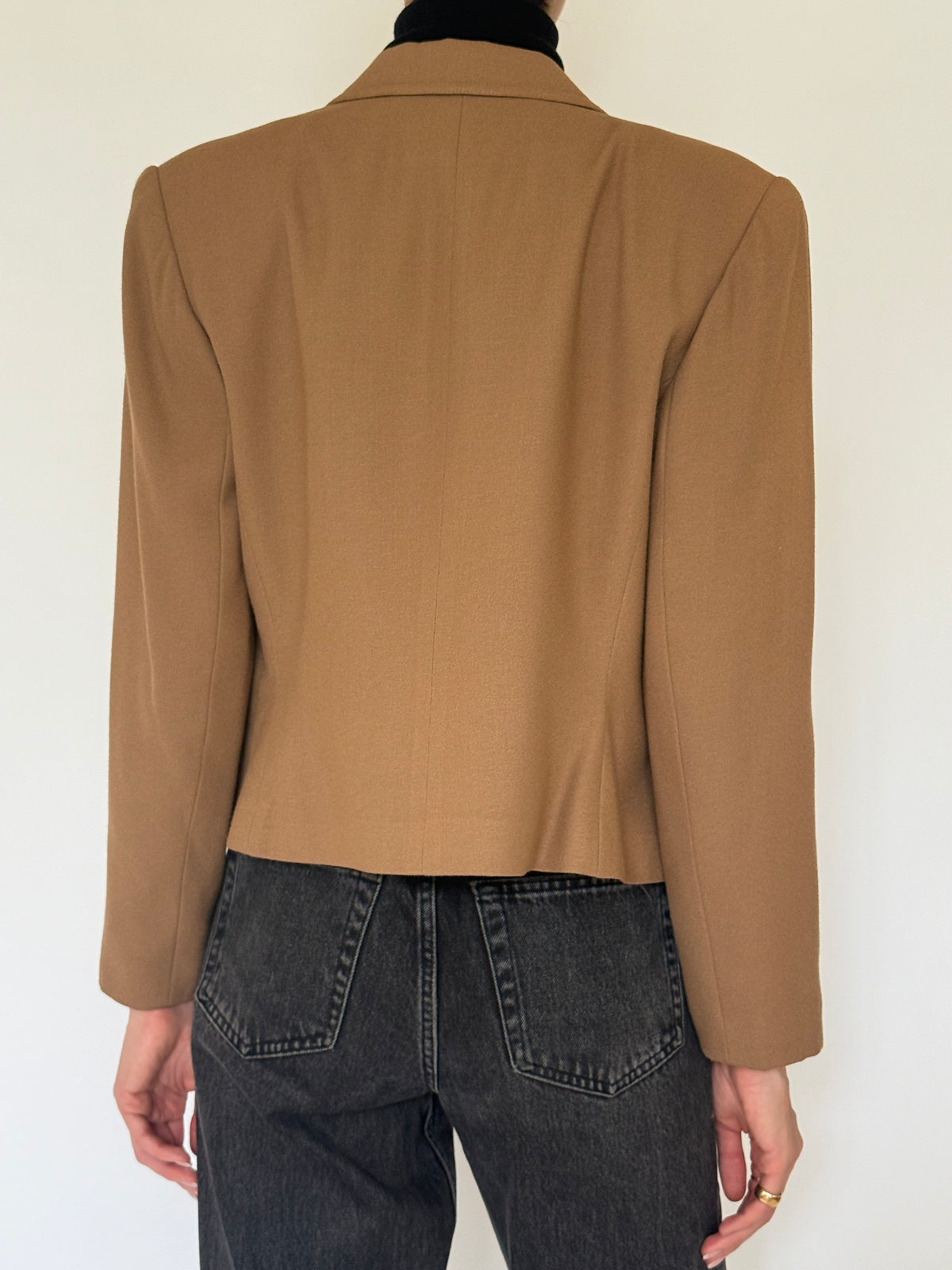 Vintage Cropped Blazer Brown 7651